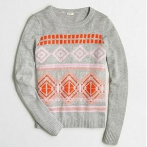 J Crew Factory Large Geometric Fair Isle Sweater